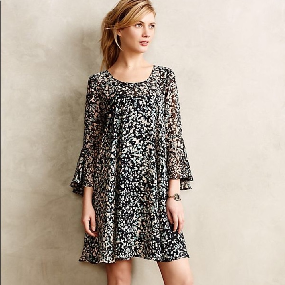 Anthropologie paper crown droplets dress